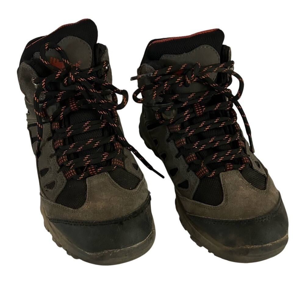 ⭐ High Sierra Big Kids Black Grey Trooper Hiking Boots Size 6